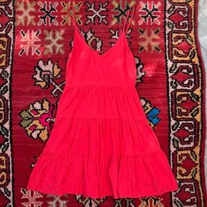 Shinestar Vibrant Coral Red Mini Dress